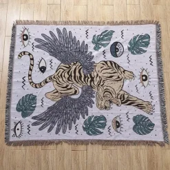 Gestrickte Gobelindecke – Leichte, luxuriöse Dekodecke für das Wohnzimmer im Freien