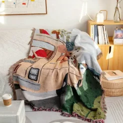 Gestrickte Gobelindecke – Leichte, luxuriöse Dekodecke für das Wohnzimmer im Freien