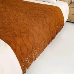 Gestrickte Sofadecke – gemütlicher, einfarbiger Überwurf für Zuhause und unterwegs