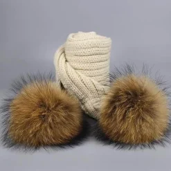 Gestricktes Pelzmütze- und Schal-Set – kuschelige Winteraccessoires