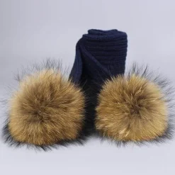 Gestricktes Pelzmütze- und Schal-Set – kuschelige Winteraccessoires