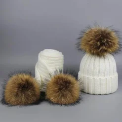 Gestricktes Pelzmütze- und Schal-Set – kuschelige Winteraccessoires