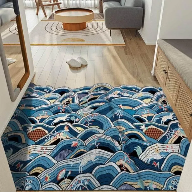 Gewellter kreativer Eingangsteppich