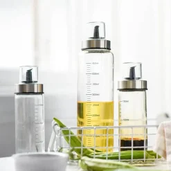 Gewürz- und Soßenflaschen-Set aus Glas zur Aufbewahrung in der Küche