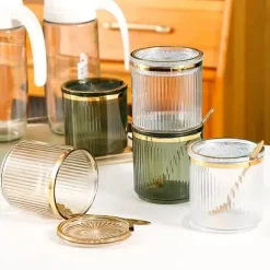 Gewürzdosen-Set aus Acryl mit Tablett – Eleganter Küchen-Organizer für Ihre Gewürze