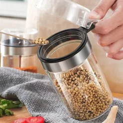 Gewürzglas aus Glas mit PP-Deckel – langlebiger Gewürzbehälter für die Küche für Kräuter und Gewürze