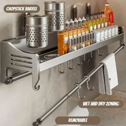 Gewürzregal-Organizer – Küchenaufbewahrungsregal mit Messerhalter