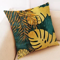 Ginkgo Blätter Kissenbezug - Modernes Leinenkissen für Wohndekoration