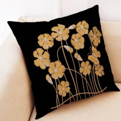 Ginkgo Blätter Kissenbezug - Modernes Leinenkissen für Wohndekoration