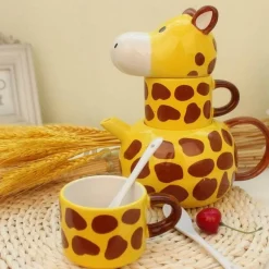 Giraffen-Teekanne und Tassen-Set – süßes Tier-Küchengeschirr