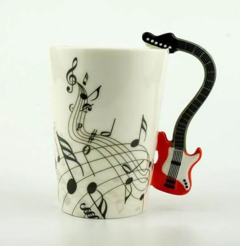 Gitarrentasse – Keramik-Kaffeetasse für Musikliebhaber