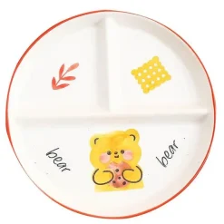 Gitterteller für Kinder mit Cartoon-Motiv – Lustiges und funktionales Unterteilungsgericht für Frühstück und Snacks