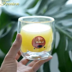 Glasbecher mit Pandabär-Motiv – doppelwandiger, hitzebeständiger Becher für Bier und Saft