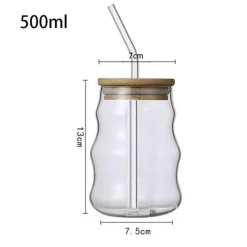 Glasbecher mit Strohhalm – Vielseitiger Becher für Kaffee, Saft, Bier, Wein