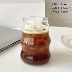 Glasbecher mit Strohhalm – Vielseitiger Becher für Kaffee, Saft, Bier, Wein