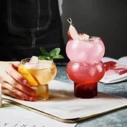 Glasbecher-Set in Kürbisform – Vielseitiges Trinkgeschirr für Kaffee, Whisky, Wein, Joghurt