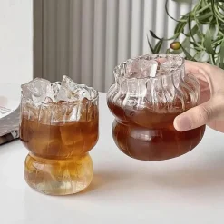 Glasbecher-Set in Kürbisform – Vielseitiges Trinkgeschirr für Kaffee, Whisky, Wein, Joghurt