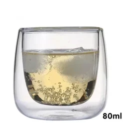 Glasbecher-Set mit doppeltem Boden – vielseitiges Trinkgeschirr für Wein, Whiskey, Kaffee, Saft