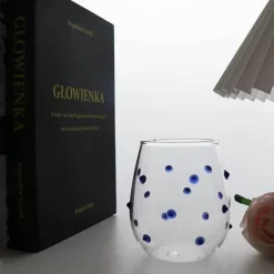 Glasbecher-Set mit Wellendesign und Punkten – Stilvolle Kaffeetassen