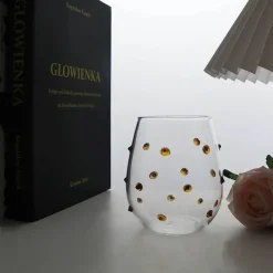 Glasbecher-Set mit Wellendesign und Punkten – Stilvolle Kaffeetassen