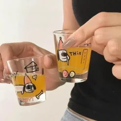 Glasbecher-Set mit Welpenmotiv – süßes Trinkgeschirr für Shochu-Saft, Kaffee, Milch, Wasser