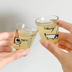 Glasbecher-Set mit Welpenmotiv – süßes Trinkgeschirr für Shochu-Saft, Kaffee, Milch, Wasser