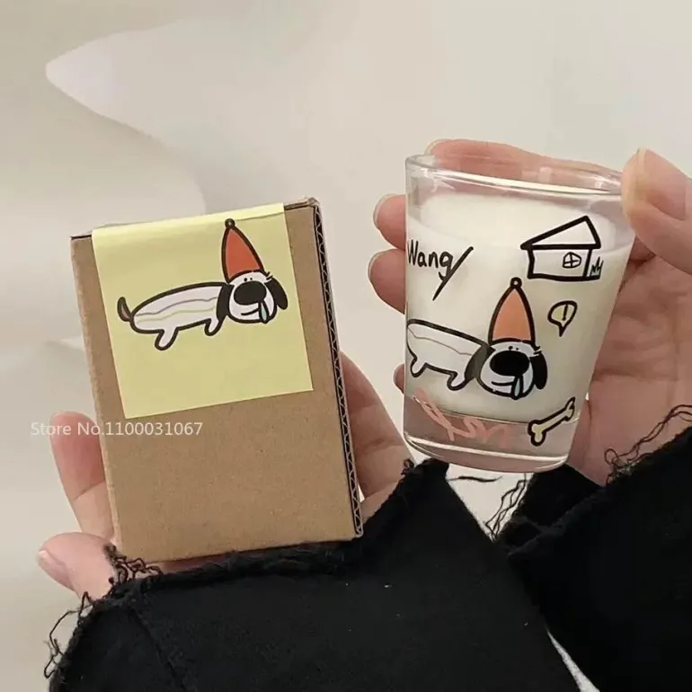 Glasbecher-Set mit Welpenmotiv – süßes Trinkgeschirr für Shochu-Saft, Kaffee, Milch, Wasser