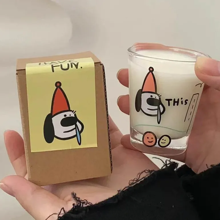 Glasbecher-Set mit Welpenmotiv – süßes Trinkgeschirr für Shochu-Saft, Kaffee, Milch, Wasser