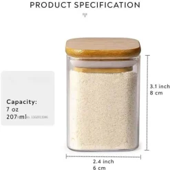 Glasgefäß mit Bambusdeckel – Vorratsbehälter für Tee und Kaffee