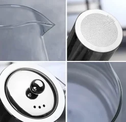 Glasteekanne mit Teesieb - 550 ml Puer Gaiwan Wasserkocher-Set