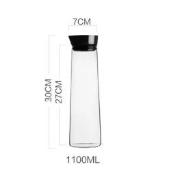 Glaswasserflasche mit Edelstahldeckel – 1,5 l