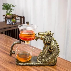 Golden Dragon Teekanne - Mystische Keramikteekanne