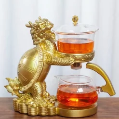 Golden Dragon Teekanne - Mystische Keramikteekanne