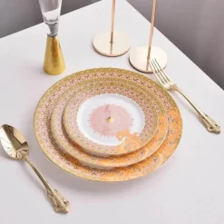 Golden Flower Geschirrset aus Bone China – Elegantes Essgeschirr