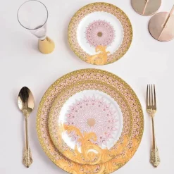 Golden Flower Geschirrset aus Bone China – Elegantes Essgeschirr