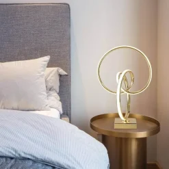 Golden LED Spiral Lamp - Modern Accent Lighting
