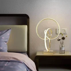 Golden LED Spiral Lamp - Modern Accent Lighting
