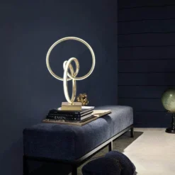 Golden LED Spiral Lamp - Modern Accent Lighting