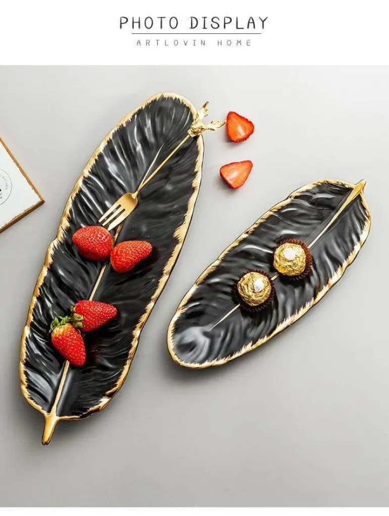 Goldenes Keramikteller-Set – Kreative Geschirrkollektion