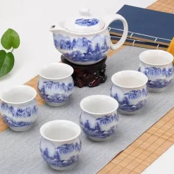 Gongfu-Teeset – Keramik-Teekanne mit 6 Tassen