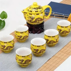 Gongfu-Teeset – Keramik-Teekanne mit 6 Tassen
