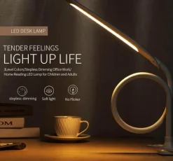 Gooseneck Clip-On Desk Lamp - Dimmable Adjustable Task Light