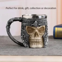Gothic Drachenritter Totenkopf Bierkrug - Halloween Weihnachtskrug