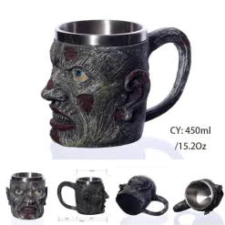 Gothic Drachenritter Totenkopf Bierkrug - Halloween Weihnachtskrug