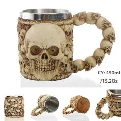 Gothic Drachenritter Totenkopf Bierkrug - Halloween Weihnachtskrug