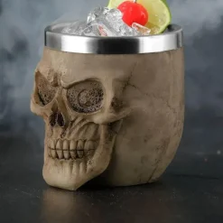 Gothic-Totenkopf-Schnapsglas – Edelstahl-Halloween-Whiskeybecher, 200 ml