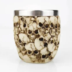 Gothic-Totenkopf-Schnapsglas – Edelstahl-Halloween-Whiskeybecher, 200 ml