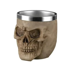 Gothic-Totenkopf-Schnapsglas – Edelstahl-Halloween-Whiskeybecher, 200 ml