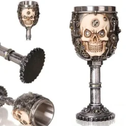 Gotischer Totenkopfkelch - Cocktail-Trinkgeschirr aus Edelstahl