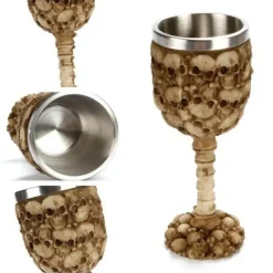 Gotischer Totenkopfkelch - Cocktail-Trinkgeschirr aus Edelstahl